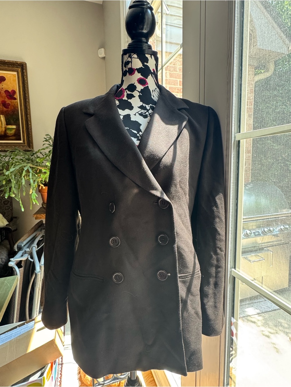 Ellen Tracy Double-Breasted Black Blazer Jacket